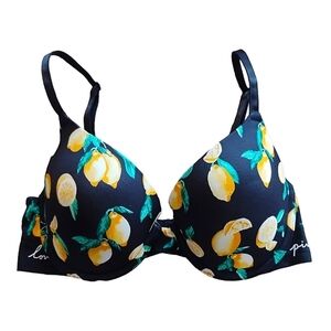 Victoria's Secret PINK Wear Everywhere Push-Up Lemons Bra 32D